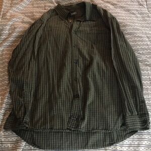 Structure Olive Plaid Casual Button-down